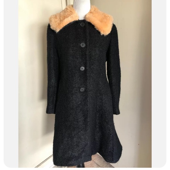 Moschino Jackets & Blazers - Moschino Black Coat With Fur Collar Size M $1550